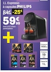 Expresso à capsules - PHILIPS - But à Bordeaux Expresso à capsules - PHILIPS en promo chez But Bordeaux à 59,99 €