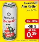 Alm Radler Angebote von Krombacher bei Zimmermann Laatzen für 0,39 €