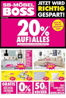 Aktueller SB Möbel Boss Nordhausen Prospekt "20% AUF FAST ALLES" mit 4 Seiten