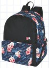 Sac à dos 2 compartiments fleurs / noir - MISS KB en promo chez Intermarché Sac à dos 2 compartiments fleurs / noir - MISS KB dans le catalogue Intermarché