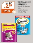 Snack für Katzen Angebote von Whiskas oder Dreamies bei Müller Hagen für 2,99 €