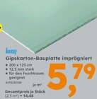 Gipskarton-Bauplatte imprägniert im Angebot bei Globus-Baumarkt in Braunschweig Gipskarton-Bauplatte imprägniert Angebote von Knauf bei Globus-Baumarkt Braunschweig für 5,79 €