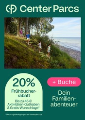 Center Parcs Reise Prospekt der aktuellen Woche mit 1 Seite, gültig von 20.12.2024 bis 28.02.2025, in Lutherstadt Eisleben und Umgebung Aktueller Center Parcs Reise Prospekt in Lutherstadt Eisleben und Umgebung, "Frühbucher" mit 1 Seite, 20.12.2024 - 28.02.2025