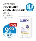 UV SPECIALIST Silky UV Stick Gesicht LSF50+ von NIVEA SUN im aktuellen V-Markt Prospekt für 9,99 €