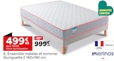 Ensemble matelas et sommier guinguette 2 140x190 cm - MERINOS - But à Noisy-le-Grand Ensemble matelas et sommier guinguette 2 140x190 cm - MERINOS en promo chez But Noisy-le-Grand à 499,99 €
