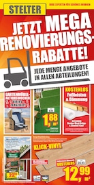 Aktueller wohnen & sparen Stelter Prospekt mit Holz, "JETZT MEGA RENOVIERUNGSRABATTE!", Seite 1