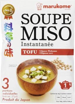 Soupe Miso instantanée Tofu Algues Oignon vert