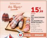 Lot de 5 saucissons VPF Nature à Super U dans Brochon
