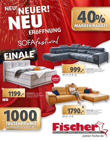 Bett im Polstermöbel Fischer Prospekt "NEU! NEUER! NEU-ERÖFFNUNG" mit 39 Seiten (Fürth)