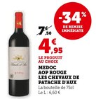 Médoc AOP Rouge - Les Chevaux de Patache d'Aux en promo chez Super U Onet-le-Château à 4,95 €