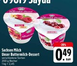 Unser Buttermilch-Dessert Himbeere Vanille bei EDEKA im Sayda Prospekt für 0,49 €