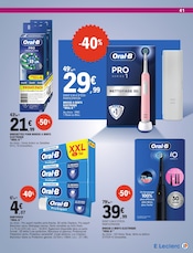 Promos Oral-B dans le catalogue "LA BEAUTÉ À PRIX E.LECLERC" de E.Leclerc à la page 41