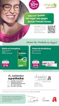 Aktueller mea - meine apotheke Prospekt "Unsere August-Angebote" Seite 1 von 4 Seiten für Düsseldorf