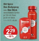 Deo Bodyspray oder Deo Stick Angebote von Old Spice bei V-Markt München für 2,29 €