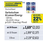 Gorbatschow& Lemon/Energy im Angebot bei Metro in Hofheim Gorbatschow& Lemon/Energy Angebote von Gorbatschow bei Metro Hofheim für 2,01 €