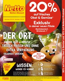 Netto Marken-Discount Prospekt: "20% auf frisches Obst & Gemüse", 4 Seiten, 07.01.2025 - 11.01.2025