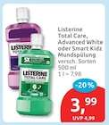 Total Care Mundspülung von Listerine für 3,99 € bei budni im Angebot Total Care Mundspülung von Listerine im aktuellen budni Prospekt
