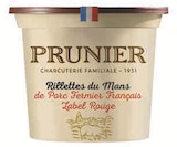 Rillettes du mans Label Rouge pur porc fermier viande de porc francais - PRUNIER dans le catalogue Super U