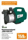 Werkers Welt Rathenow - Hauswasserautomat „HWA 4600 VFI“ Angebot im Prospekt Hauswasserautomat „HWA 4600 VFI“ bei Werkers Welt im Rathenow Prospekt für 159,00 €