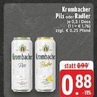 Pils im Angebot bei EDEKA in Arnsberg Pils Angebote von Krombacher bei EDEKA Arnsberg für 0,88 €