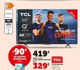 TV 50" QLED 4K Google TV - TCL en promo chez Super U Brest à 329,00 €