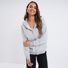 Promo Sweat zippé à capuche molleton gris clair femme à 17,99 € dans le catalogue La Halle à Saint-Martial-d'Artenset