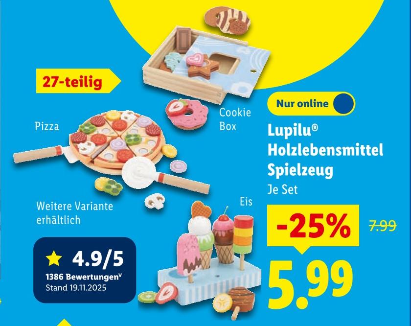 Holzlebensmittel Spielzeug - Pizza