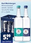 Mineralwasser im Angebot bei Getränkewelt in Wuppertal Mineralwasser Angebote von Bad Meinberger bei Getränkewelt Wuppertal für 5,99 €