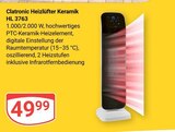 Heizlüfter Keramik HL 3763 im Angebot bei GLOBUS in Viersen Heizlüfter Keramik HL 3763 Angebote von Clatronic bei GLOBUS Viersen für 49,99 €