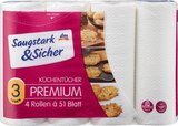 Küchentücher Premium 3-lagig (4x51 Blatt) von Saugstark&Sicher im aktuellen dm-drogerie markt Prospekt für 2,95 €