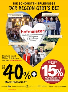 Aktueller hofmeister Backnang Prospekt hofmeister Backnang Prospekt "DIE SCHÖNSTEN ERLEBNISSE DER REGION GIBT’S BEI HOFMEISTER" mit 10 Seiten