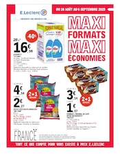 Catalogue E.Leclerc à Jonzac cette semaine, valable du 26/08/2025 au 06/09/2025 Prospectus E.Leclerc à Jonzac, "MAXI FORMATS MAXI ÉCONOMIES", 56 pages de promos valables du 26/08/2025 au 06/09/2025
