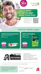 Apotheken Prospekt von mea - meine apotheke in Lucka Aktueller mea - meine apotheke Apotheken Prospekt für Lucka: Unsere August-Angebote mit 4} Seiten, 01.08.2026 - 31.08.2026