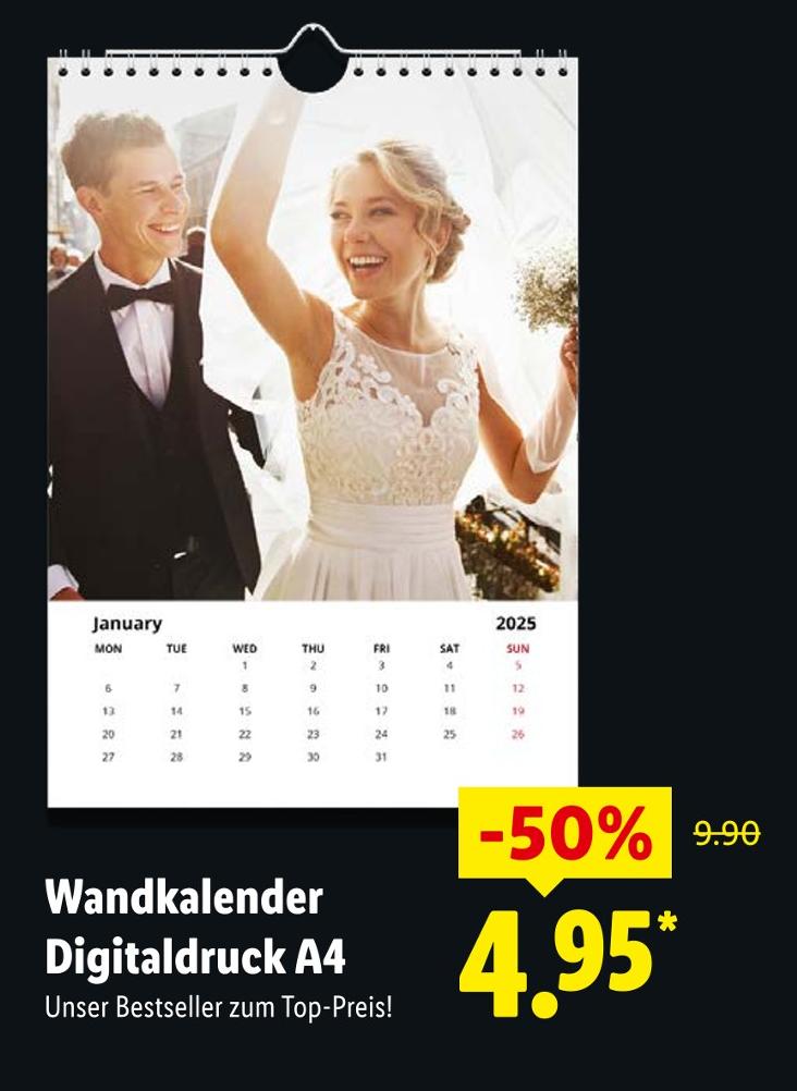 Wandkalender Digitaldruck A4