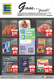 EDEKA Prospekt der Woche "Aktuelle Angebote" Seite 1, 23.06.2025 bis 28.06.2025 für Köln Aktueller EDEKA Prospekt "Aktuelle Angebote" Seite 1 von 24 Seiten für Köln