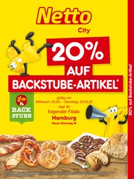Discounter Prospekt von Netto Marken-Discount Hamburg Netto Marken-Discount Prospekt: "20% auf Backstube-Artikel", 2 Seiten, 22.03.2023 - 25.03.2023