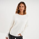 Pull doux col rond manches longues blanc femme à 25,99 € dans le catalogue La Halle