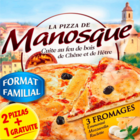 Pizza surgelée "Format Familial" - LA PIZZA DE MANOSQUE dans le catalogue Carrefour