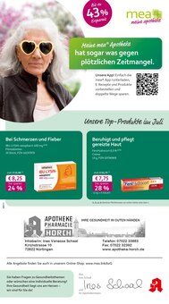 mea - meine apotheke Prospekt Unsere Juli-Angebote mit 4 Seiten