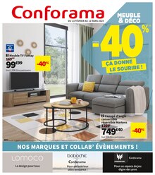 Prospectus Conforama de la semaine "Conforama" avec 1 pages, valide du 13/02/2024 au 11/03/2024 pour Fléville-Devant-Nancy et alentours