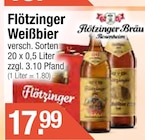 Weizenbier im Getränke City Prospekt Flötzinger Weißbier von Flötzinger Bräu Rosenheim im aktuellen Getränke City Prospekt für 17,99 €