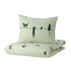 Aktuelle Bettwäsche Angebote bei IKEA in Duisburg Aktuelles Bettwäsche-Set, 2-teilig Katzenmuster/grün Angebot bei IKEA in Duisburg ab 15,99 €