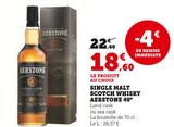 Single malt scotch whisky 40° - Aerstone - Super U à Perpignan Single malt scotch whisky 40° - Aerstone en promo chez Super U Perpignan à 18,60 €