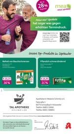 mea - meine apotheke Apotheken Prospekt der aktuellen Woche mit 4 Seiten, gültig von 01.09.2025 bis 30.09.2025, in Schwalbach und Umgebung Aktueller mea - meine apotheke Apotheken Prospekt in Schwalbach und Umgebung, "Unsere September-Angebote" mit 4 Seiten, 01.09.2025 - 30.09.2025