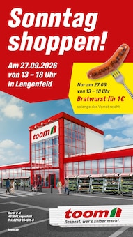 Aktueller toom Baumarkt Prospekt (Solingen (Klingenstadt), 1 Seite zum blättern toom Baumarkt Prospekt Sonntag shoppen! mit 1 Seite