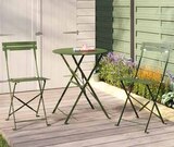 Ensemble table ronde et 2 chaises de jardin janco acier vert en promo chez Castorama Dijon à 49,90 €