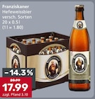 Hefeweissbier im Angebot bei Getränke König in Nördlingen Hefeweissbier Angebote von Franziskaner bei Getränke König Nördlingen für 17,99 €