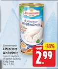 4 Münchner Weißwürste von Zimmermann für 2,99 € bei E center im Angebot 4 Münchner Weißwürste von Zimmermann im aktuellen E center Prospekt
