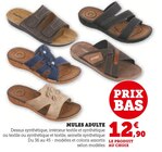 Mules Adulte - U Collection - Hyper U à Cambrai Mules Adulte - U Collection en promo chez Hyper U Cambrai à 12,90 €
