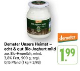 Unsere Heimat – echt & gut Bio-Joghurt mild Angebote von Demeter bei E center Reutlingen für 1,99 €